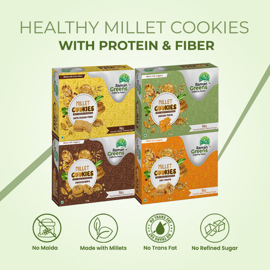 Raman Greens Healthy Millet Cookies Pack of 4