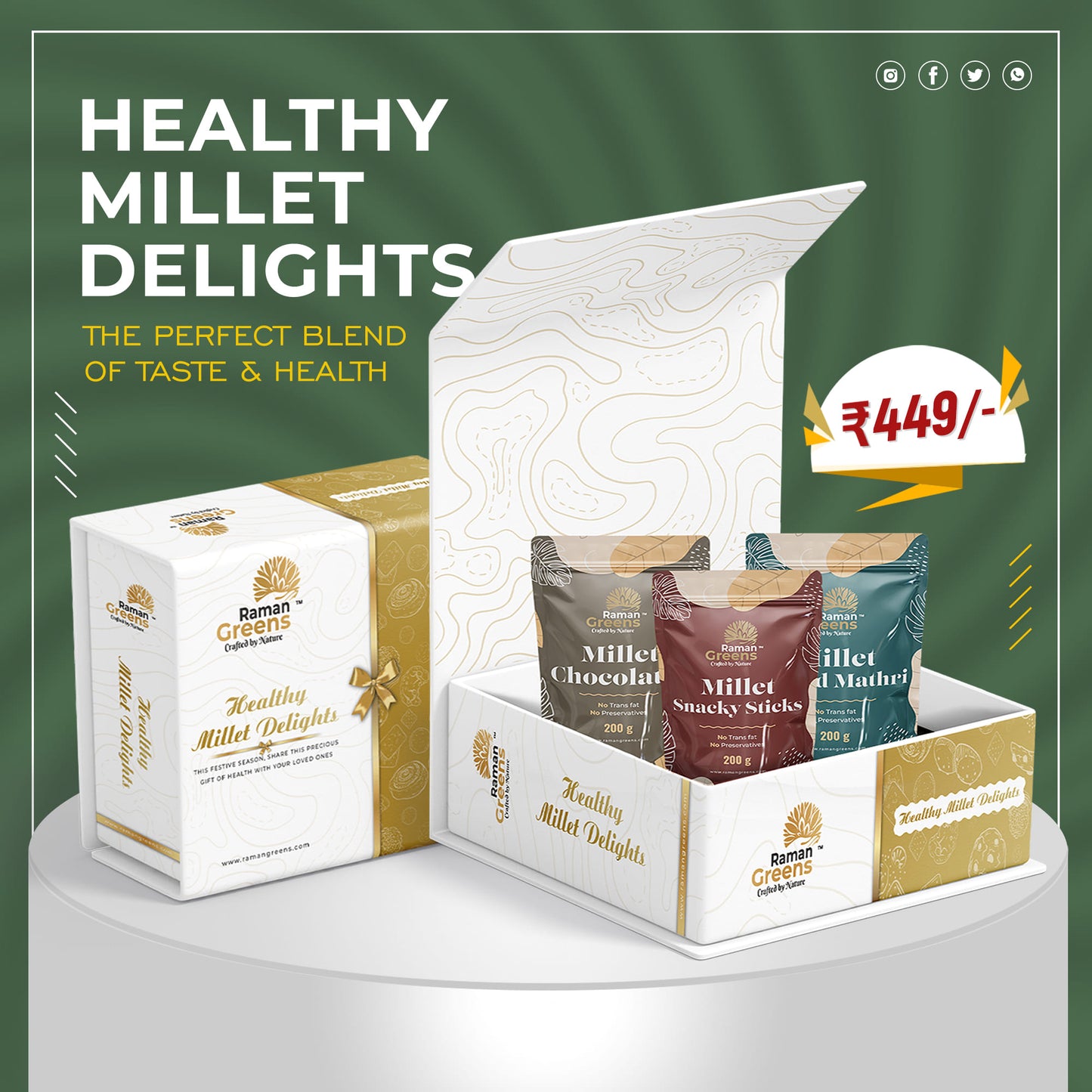 Healthy Millet Delights Gift Hamper - Sweet & Savoury Snacks(E)