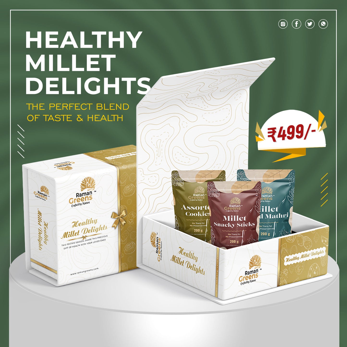 Healthy Millet Delights Gift Hamper - 3 Pouches of 150gm (D)